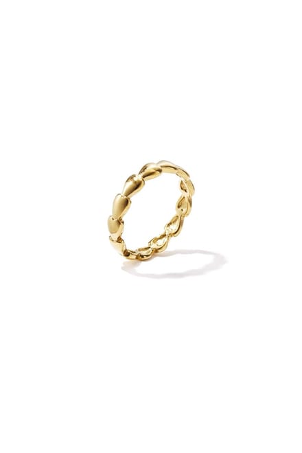 Minimalistische ring met kleine hartjes - Goudkleur - 18
