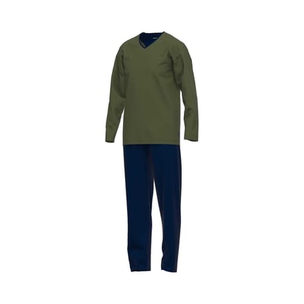 Tom Tailor - Pyjamaset van katoen - Maat 50 - green-dark-horizontal-stripe