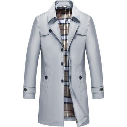 Heren Trenchcoat Herfst en Winter Grote Maat Medium en Lang Herenjack XL gray