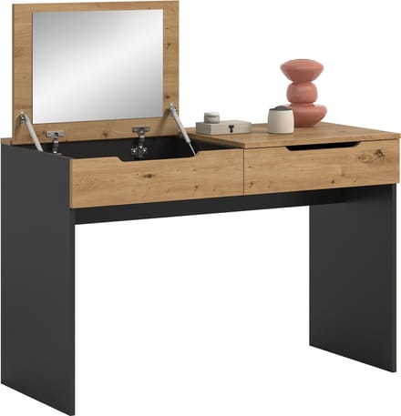 Stijlvolle Schminktafel op wielen - Basaltgrijs - 115 cm breed - Moderne opbergoplossing