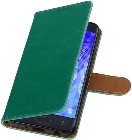 Groen Pull-Up Booktype Hoesje voor Galaxy J7 (2018)