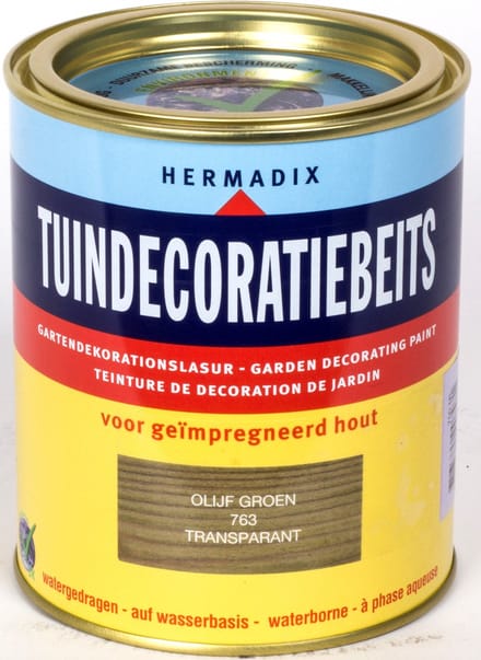 Hermadix Tuindecoratiebeits Transparant 763 Olijf Groen - 0.75 l