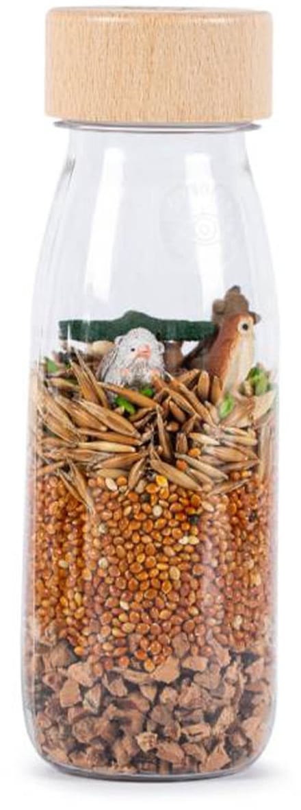 Petit Boum - Babyspeelgoed sensorische fles met geluid - beige