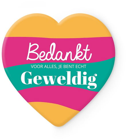 MIKO - Keramieken onderzetter - BEDANKT VOOR ALLES, JE BENT ECHT GEWELDIG - einde schooljaar - hartvorm