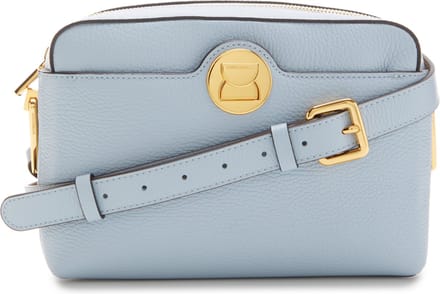 COCCINELLE Leren Schoudertas Liya Handbag Grained Leather Mist Blu / War. Ta Lichtblauw