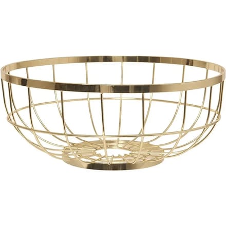 Present Time Fruitmand Open Grid - Metaal Goud - 28x12cm - Scandinavisch