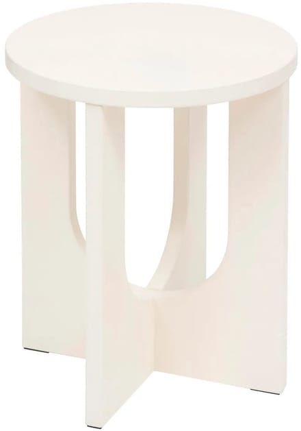 Atmosphera Bijzettafel/salontafel Bloom - wit - MDF hout - rond - Planten verhoger