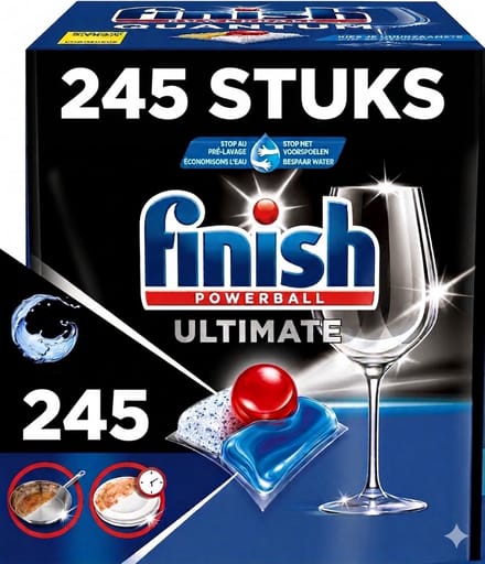 Finish Ultimate All in One Regular Vaatwastabletten - 245 Vaatwastabletten - Voordeelverpakking