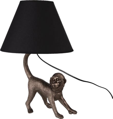 Clayre & Eef Tafellamp Aap 29x27x43 cm Bruin Polyresin