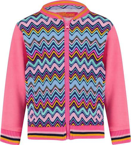 4PRESIDENT Sweater meisjes - Neon Pink/Zigzag AOP - Maat 80 - Meisjes trui