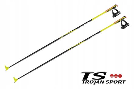 Leki CC 450 Carbon Langlaufski Stokken 145 cm Neon Geel