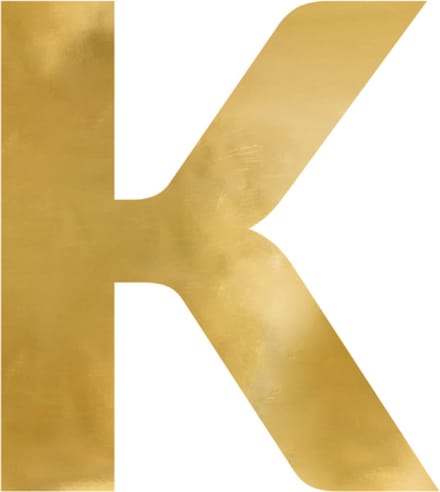 Partydeco - Spiegel Letter K Goud - 54 x 60 cm
