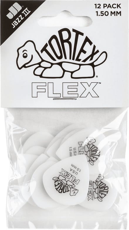 Jim Dunlop Tortex Flex - Plectrums - Jazz III - 1,50 mm - Player's Pack