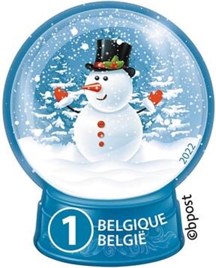 Bpost - 10 postzegels kerst - Verzending België - Sneeuwman