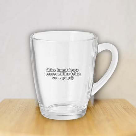 Papa cadeau – Glazen theemok 300ml met eigen tekst – Gepersonaliseerd cadeau – Vaderdag cadeau met tekst