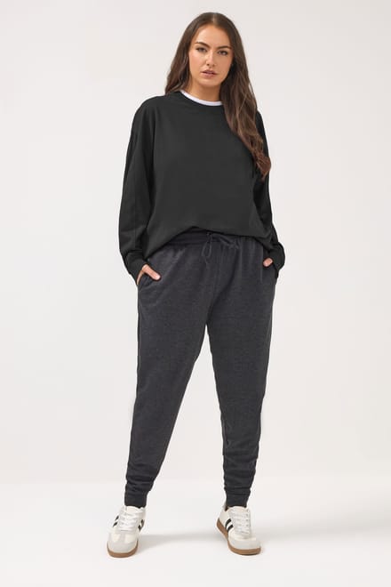 Yours Zwarte Joggingbroek Met Taillekoord Size 44