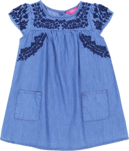 Denim bloemenjurk
