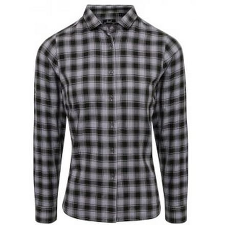 Premier Dames/dames Mulligan Check shirt met lange mouwen (Staal/Zwart)