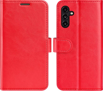 MobyDefend Hoesje - Geschikt voor Samsung Galaxy A14 - Wallet Book Case (Sluiting Achterkant) - Rood