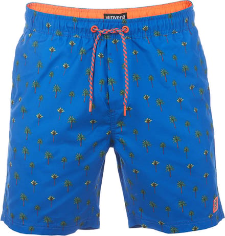 riverso Heren Short RIVKai bequem Blauw S Volwassenen Zwemshort met Print met Elastische Band