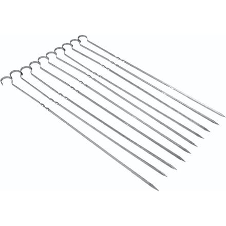 10 STUKS BBQ Barbecue Grillen Koken Lange Roestvrij Staal Kabob Kebab Platte Spiesjes Naald Nieuw gray