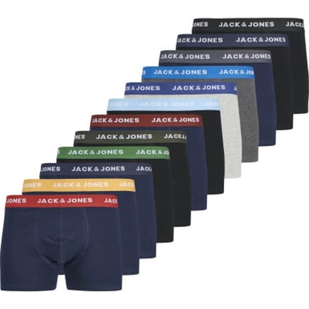 Jack & Jones Heren boxershorts trunks jacsolid effen 12-pack color