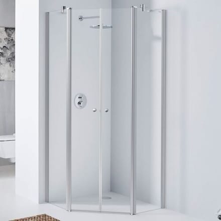 Koralle TwiggyPlus pentagonal shower swing door with fixed element 90 x 185 cm VZ34609018AA1