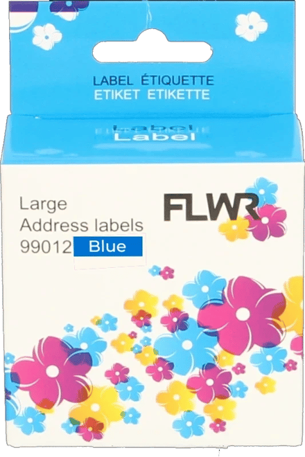 FLWR - Labels / Dymo 99012 adreslabel / blauw / Geschikt voor Dymo