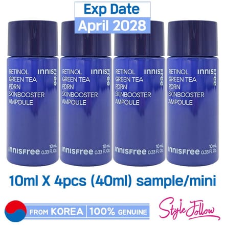 4pcs/40ml_[INNISFREE] Ampoule Skinbooster Rétinol Thé Vert PDRN 10ml (Échantillon) 10ml X 4pcs (40ml) sample blue