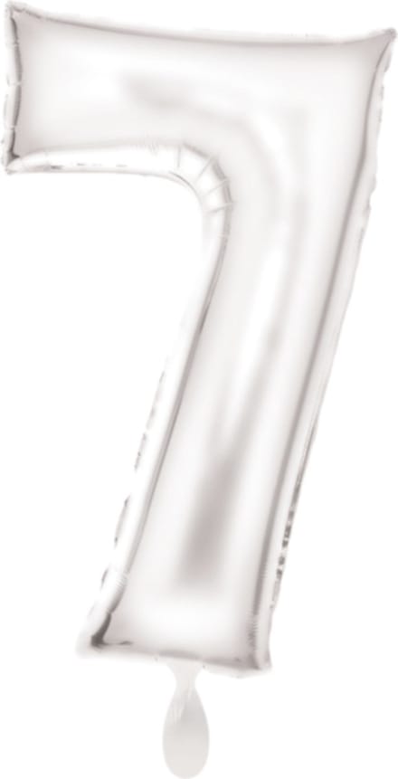 Folieballon 86cm cijfer 7 Silk White