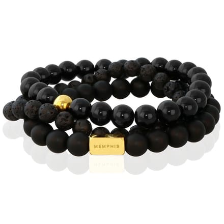 Memphis TRIO Kralenarmbanden set Blackjack-21cm