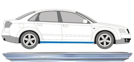 Reparatie dorpel voor Audi A4 B6 2000-2004 / Links = Rechts (symmetrisch)