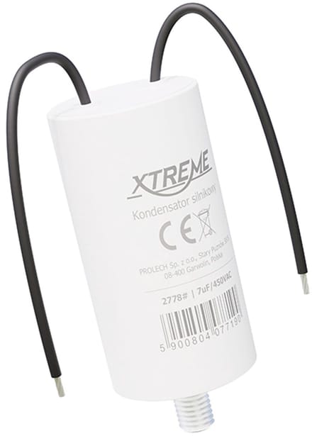 XTREME Motorcondensator 7µF 450V AC - Condensator met Kabels - Start/Bedrijf
