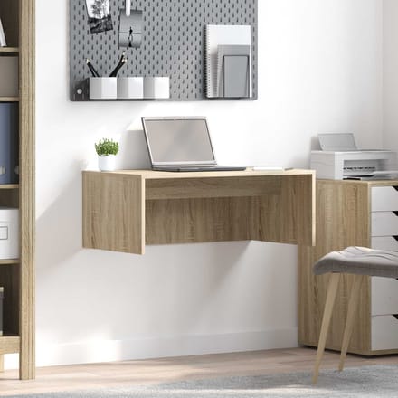 vidaXL - Aan - de - muur - bevestigd - bureau - Sonoma - Eik - 80 - x - 45 - x - 30 - cm