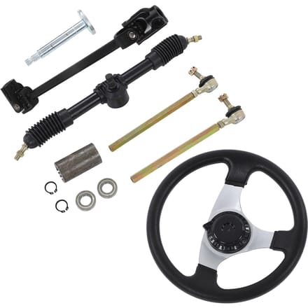 Ensemble Volant de Kart Réglable Diamètre 300mm 11.8in pour Moteurs 150cc‑250cc gray