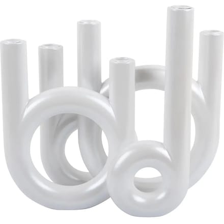 Present Time Kandelaar Rings - Wit - 35x13.5x32.5cm - Scandinavisch - Polyresin