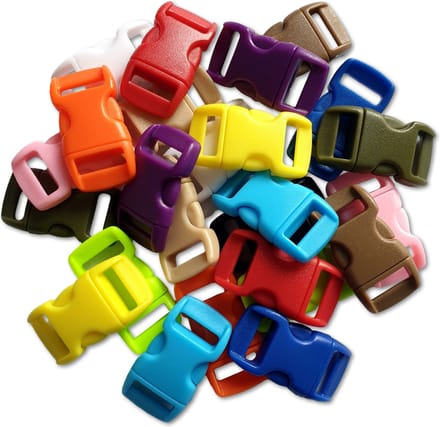 Ilènne - Paracord sluiting - mix van kleuren - plastic - 25 stuks - click sluitingen voor armband