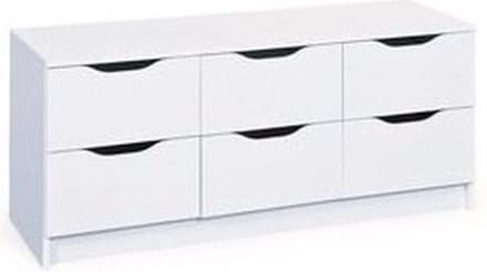 Interlink SAS Westphalen ladekast - Hout - 6 lades - 120x50x40 cm - Wit