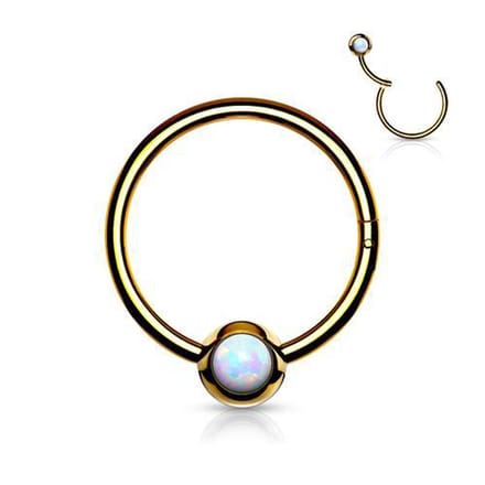 Piercing opal clicker 1.2x10 - goud - LMPiercings