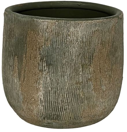 Bloempot Miami - d19 x h17cm - Groen Cement