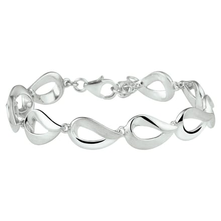 Zilver Gerhodineerde Armband poli/mat 9 1324831
