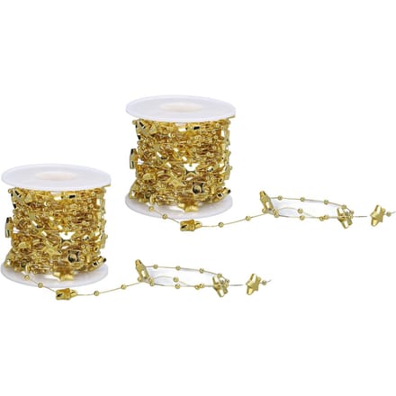 2 Rollen Ster Kralen String Slinger 10m Lengte Knipbaar Decoratieve Kralen Slinger voor Bruiloft Kerst goud