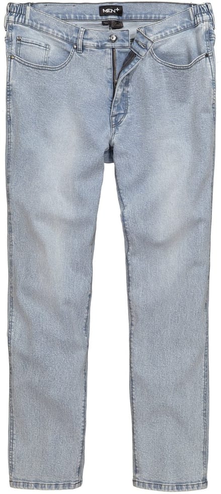 Men Plus - Heren - Jeans straight fit opzij elastische tailleband - Gebleekt denim - Maat 52