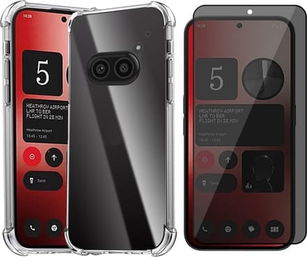 Hoesje geschikt voor Nothing Phone 2a / 2a Plus - Privacy Screenprotector Volledig Dekkend Glas - Shockproof Transparant