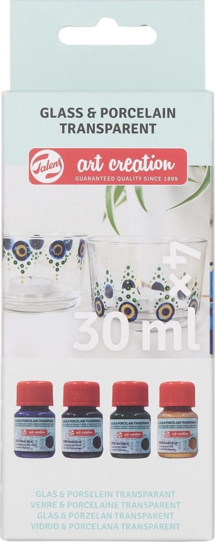 Talens Art Creation Glas & Porselein Transparant Set 4 x 30 ml Blauw