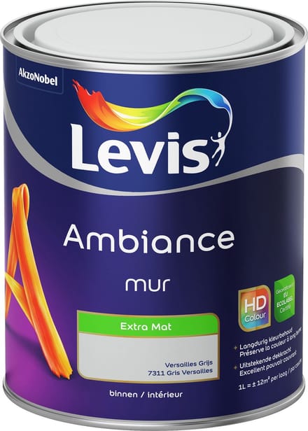 Levis - Ambiance Mur Extra Mat - Versailles Grijs - 1 L