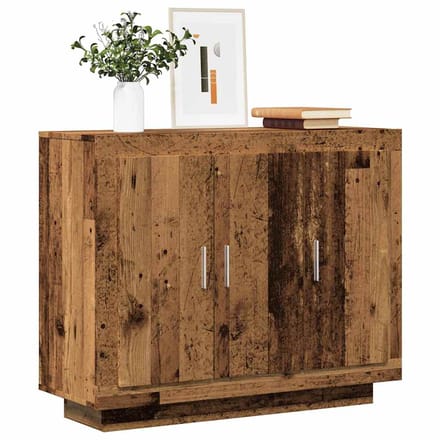 vidaXL - Dressoir - 92x35x75 - cm - bewerkt - hout - oud - houtkleurig