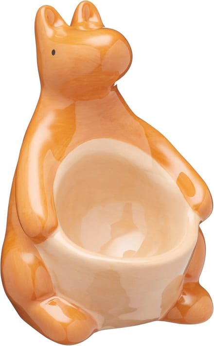 Keramische kangoeroe-eierbeker voor een schattig ontbijt - 9,5 x 7,5 x 10,5 cm