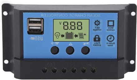 Zonne Laadregelaar - Batterij Controller - Energie Beheer - LCD Scherm - 30 x 133 mm - Zwart