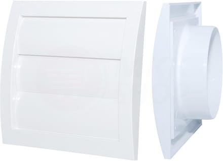 Ventilatierooster - Afsluitrooster - Luchtstroom Regelen - Met insectennet - Ø 150 mm - Wit